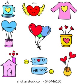 Love vector art doodles design