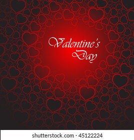 Love vector background made from red hearts (valentine's day card)