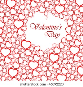 Love vector background made from red hearts (valentine's day card)