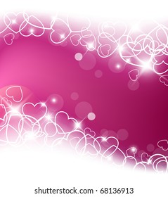 Love vector background made from white hearts (valentine's day card)