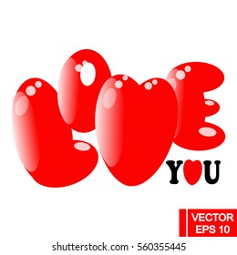Love vector baloon symbol. Element for valentine and marriage invitation and congratulation card.