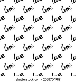 Cepillo vector de amor Corazón patrón sin brillo Palabra Amor Diseño minimalista en color negro. Fondo de Collage de Grung Moderno para tela infantil y textil