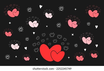 Conjunto vectorial de amor, conjunto de ilustraciones de amor, elemento de amor VDecorative, Love heart Clipart