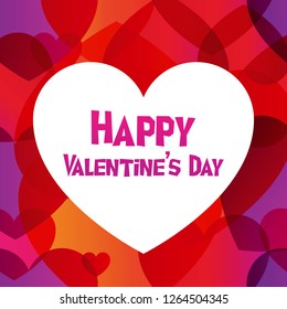 Love vector colorful square card with white heart
