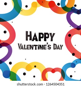 Love vector colorful square card with white backdrop