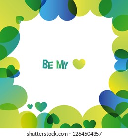 Love vector colorful square card with white backdrop