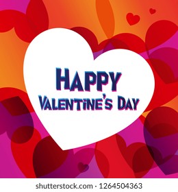 Love vector colorful square card with lettering