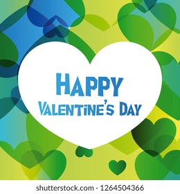Love vector colorful square card with white heart