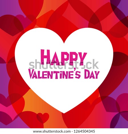 Love vector colorful square card with white heart