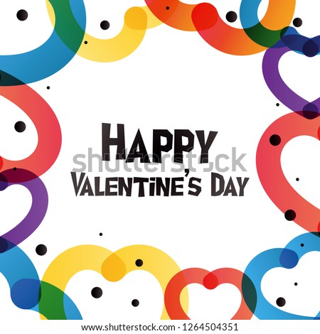 Love vector colorful square card with white backdrop