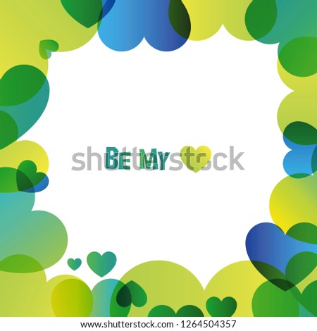 Love vector colorful square card with white backdrop