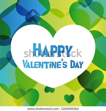 Love vector colorful square card with white heart