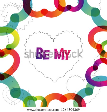 Love vector colorful square card with white backdrop