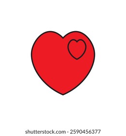 love vector and colour red