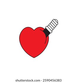 love vector and colour red