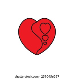 love vector and colour red