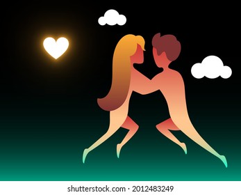 Love. Vector composition in gradient style