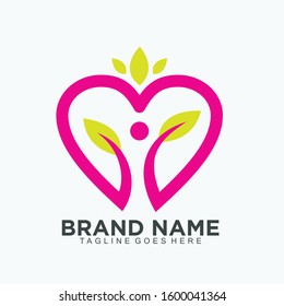 Love vector design heart icon symbol and logo template