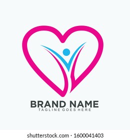 Love vector design heart icon symbol and logo template