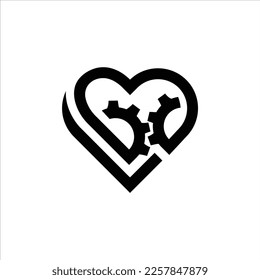 Love vector design with machine gears