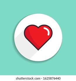 Love vector design with outline. Cute heart icon design. Romantic element illustration.
