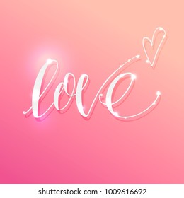 Love. Vector design poster. Lettering. Valentine's day.
