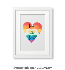 Love is Love. Vector Design for T-shirt, Plackard Print, Pride Month Celebrate Concept. Typography Qute with Lgbt Rainbow, Transgender Flag. LGBT, Gays, Lesbians, Fight for Human Rights