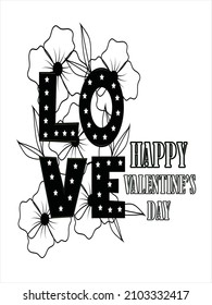 LOVE VECTOR DESIGN,VALENTINES DAY COLORING PAGE,