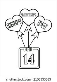 LOVE VECTOR DESIGN,VALENTINES DAY COLORING PAGE,