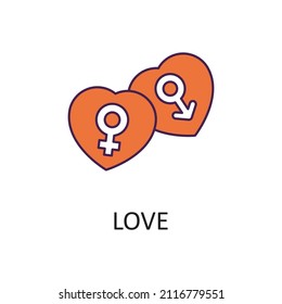 Ilustración de diseño de icono de contorno relleno del vector de amor. Símbolo de mejoras en el hogar sobre el fondo blanco Archivo EPS 10