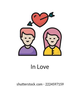 In Love Vector Filled Outline Icon Design illustration. Love Symbol on White background EPS 10 File