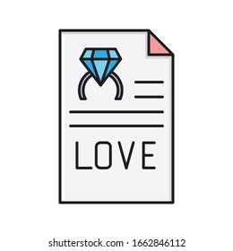 love vector flat color icon 