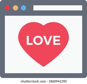 love vector flat colour icon
