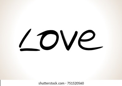 LOVE Vector freehand letters "love" text doodles, Valentine's day