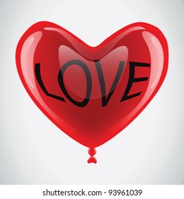Love Vector Glossy Heart Balloon