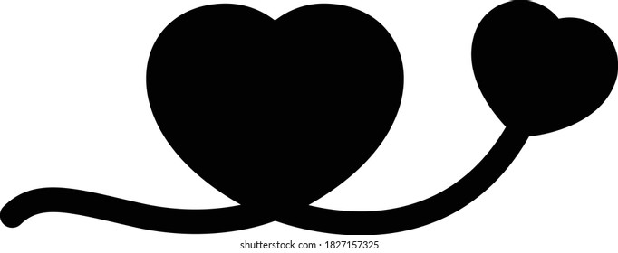 icono plano de glifo vectorial de amor 