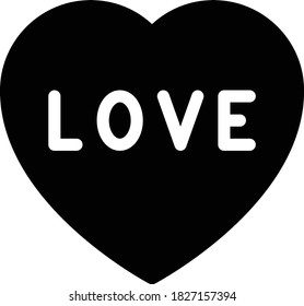 love vector glyph flat icon 