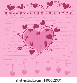 Love vector graphic illustrations for greeting card, etc. 