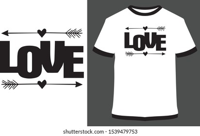 Love - Vector graphic, typographic poster, vintage, label, badge, logo, icon or t-shirt