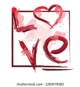 Love vector. Love hand draw lattering.