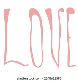 Love vector hand lettering pink