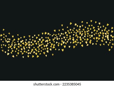 Liebesvektor. Handgezeichnete Grenze zum Jubiläum. Grunge Rahmen. Golden Retro Malerei. Modeplakat für Mutter. Gold Grafisches Banner. Gelber Liebesvektor.