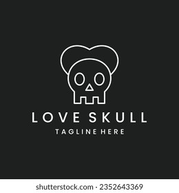 in love vector. human skull lovers. romantic  Vector illustration.