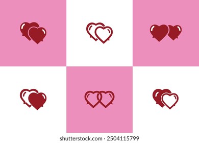 Love vector icon collection, love symbol set