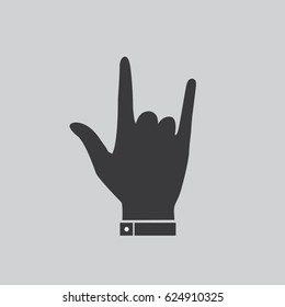 Love vector icon EPS 10. Black illustration isolated on grey background.