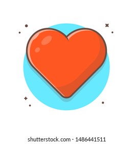 Love Vector Icon Illustration. Red Heart Symbol Of Romantic Marriage in Relationship Concept White Isolated. Flat Cartoon Style Suitable for Web Landing Page, Banner, Flyer, Background