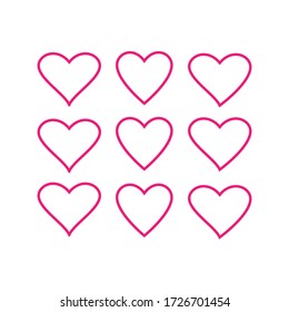 Love vector icon. Isolated heart icon symbol on a white background
