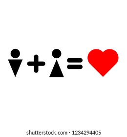 love vector icon isolated, men and women symbol love