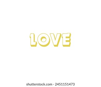 Love vector icon text design isolated in white background
