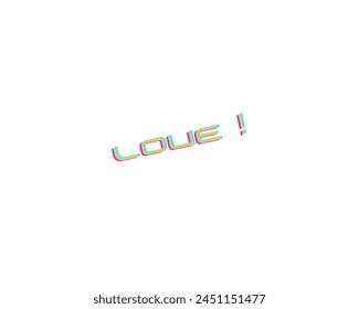 Love vector icon text design isolated in white background